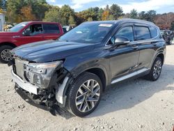 Salvage cars for sale at Mendon, MA auction: 2022 Hyundai Santa FE Calligraphy