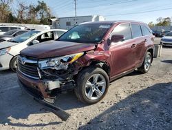 Salvage cars for sale at Bridgeton, MO auction: 2014 Toyota Highlander Hybrid Limited