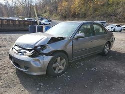 Salvage cars for sale at Marlboro, NY auction: 2005 Honda Civic EX