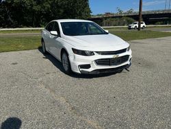 Salvage cars for sale at North Billerica, MA auction: 2018 Chevrolet Malibu LT