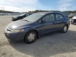 Salvage cars for sale at Anderson, CA auction: 2007 Honda Civic Hybrid