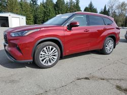 Salvage cars for sale from Copart Arlington, WA: 2023 Toyota Highlander Hybrid Limited