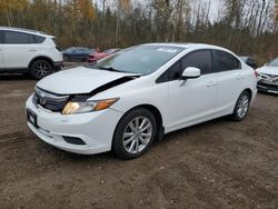 Salvage cars for sale at Cookstown, ON auction: 2012 Honda Civic LX