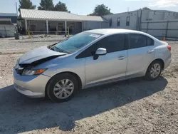 Salvage cars for sale at Prairie Grove, AR auction: 2012 Honda Civic LX