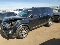 Salvage cars for sale at Brighton, CO auction: 2017 Ford Explorer Limited