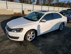 Salvage cars for sale at Spartanburg, SC auction: 2013 Volkswagen Passat SE