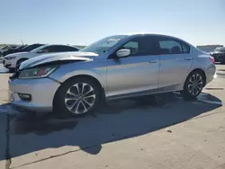 Salvage cars for sale at Grand Prairie, TX auction: 2015 Honda Accord Sport