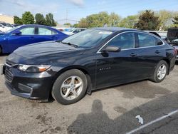 Chevrolet salvage cars for sale: 2017 Chevrolet Malibu LS