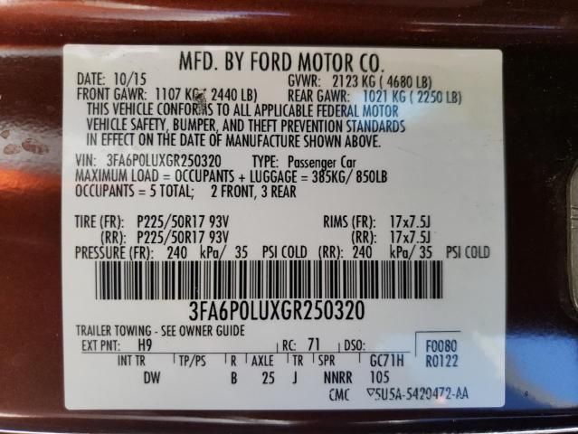 2016 Ford Fusion SE Hybrid