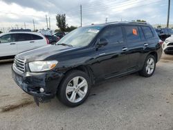 Salvage cars for sale at Miami, FL auction: 2008 Toyota Highlander Limited