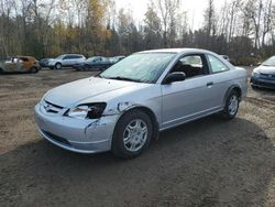 Salvage cars for sale at Cookstown, ON auction: 2001 Honda Civic LX