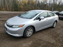 Salvage cars for sale at Cookstown, ON auction: 2012 Honda Civic LX