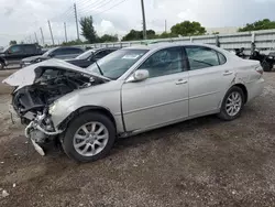 Salvage cars for sale from Copart Miami, FL: 2003 Lexus ES 300