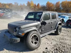 Salvage cars for sale at Duryea, PA auction: 2018 Jeep Wrangler Unlimited Sport