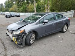 Honda salvage cars for sale: 2012 Honda Civic EX