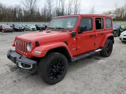 Salvage cars for sale at Leroy, NY auction: 2021 Jeep Wrangler Unlimited Sahara 4XE