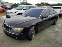 Salvage cars for sale at Riverview, FL auction: 2007 BMW 750