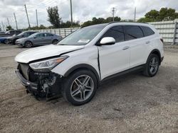 Salvage cars for sale at Miami, FL auction: 2017 Hyundai Santa FE SE Ultimate