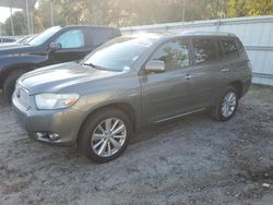 Salvage cars for sale from Copart Savannah, GA: 2008 Toyota Highlander Hybrid Limited