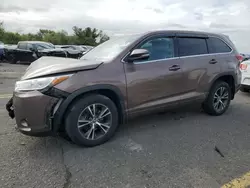 Salvage cars for sale at Pennsburg, PA auction: 2018 Toyota Highlander LE