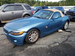 Salvage cars for sale at Exeter, RI auction: 2003 BMW Z4 2.5