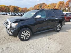 Salvage cars for sale at North Billerica, MA auction: 2016 Toyota Sequoia Limited