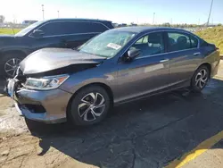 Salvage cars for sale at Woodhaven, MI auction: 2016 Honda Accord LX