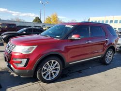 Salvage cars for sale at Littleton, CO auction: 2016 Ford Explorer Limited