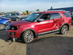 Ford salvage cars for sale: 2018 Ford Explorer Platinum