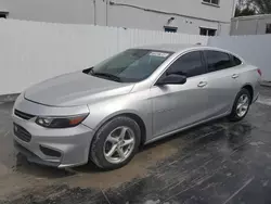 Chevrolet Malibu ls salvage cars for sale: 2016 Chevrolet Malibu LS