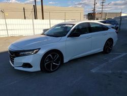 Salvage cars for sale from Copart Sun Valley, CA: 2021 Honda Accord Sport