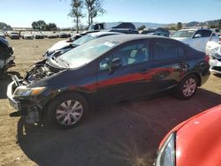 Honda salvage cars for sale: 2012 Honda Civic LX