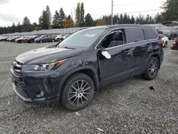 Salvage cars for sale at Graham, WA auction: 2018 Toyota Highlander SE