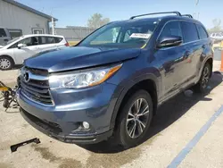 Salvage cars for sale at Pekin, IL auction: 2016 Toyota Highlander XLE