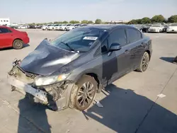 Salvage cars for sale at Grand Prairie, TX auction: 2013 Honda Civic EX