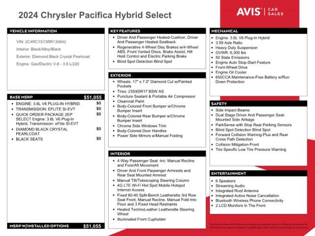 2024 Chrysler Pacifica Hybrid Select