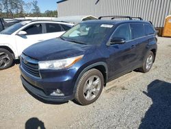 Salvage cars for sale at Spartanburg, SC auction: 2014 Toyota Highlander Limited