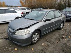 Salvage cars for sale from Copart Arlington, WA: 2004 Honda Civic Hybrid