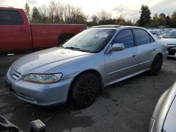 Salvage cars for sale from Copart Portland, OR: 2002 Honda Accord EX