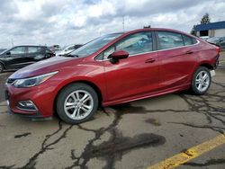 Vehiculos salvage en venta de Copart Woodhaven, MI: 2018 Chevrolet Cruze LT