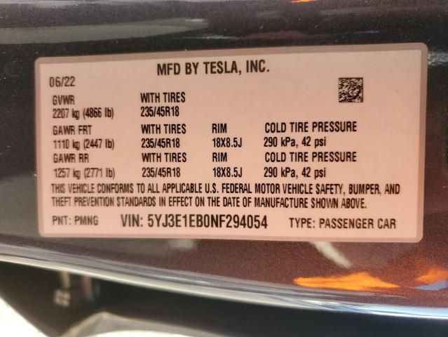 2022 Tesla Model 3