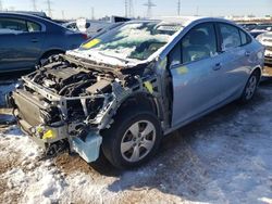 Carros salvage a la venta en subasta: 2017 Chevrolet Cruze LS