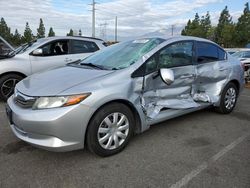 Salvage cars for sale from Copart Rancho Cucamonga, CA: 2012 Honda Civic LX