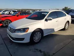 Salvage cars for sale from Copart Grand Prairie, TX: 2014 Volkswagen Passat S