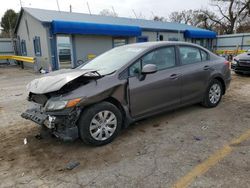 Salvage cars for sale from Copart Wichita, KS: 2012 Honda Civic LX