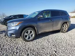 Salvage cars for sale at Wayland, MI auction: 2015 Toyota Highlander Limited