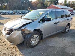 Salvage cars for sale at Mendon, MA auction: 2016 Honda Odyssey LX
