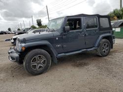 Vehiculos salvage en venta de Copart Miami, FL: 2016 Jeep Wrangler Unlimited Sahara