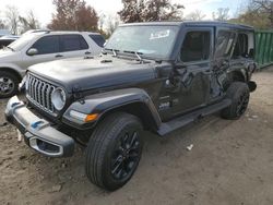 Jeep Wrangler salvage cars for sale: 2024 Jeep Wrangler Sahara 4XE