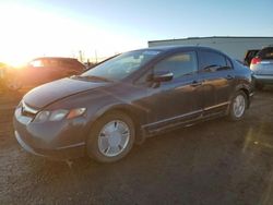 Salvage cars for sale from Copart Rocky View County, AB: 2007 Honda Civic Hybrid